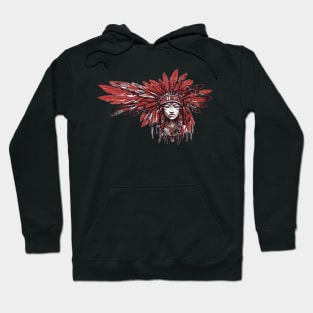 Red black head with monochromatic colorful style Hoodie